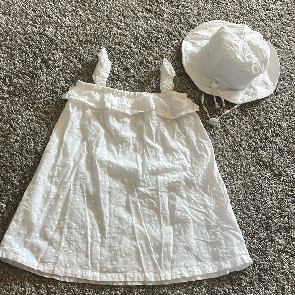 Girls swim coverup and sun hat set